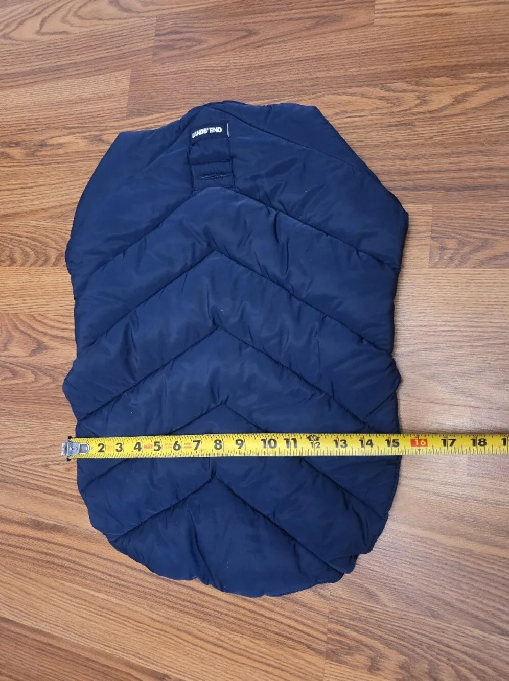 Lands' End Navy Blue Dog Puffer Jacket Vest Lightweight  Size Large